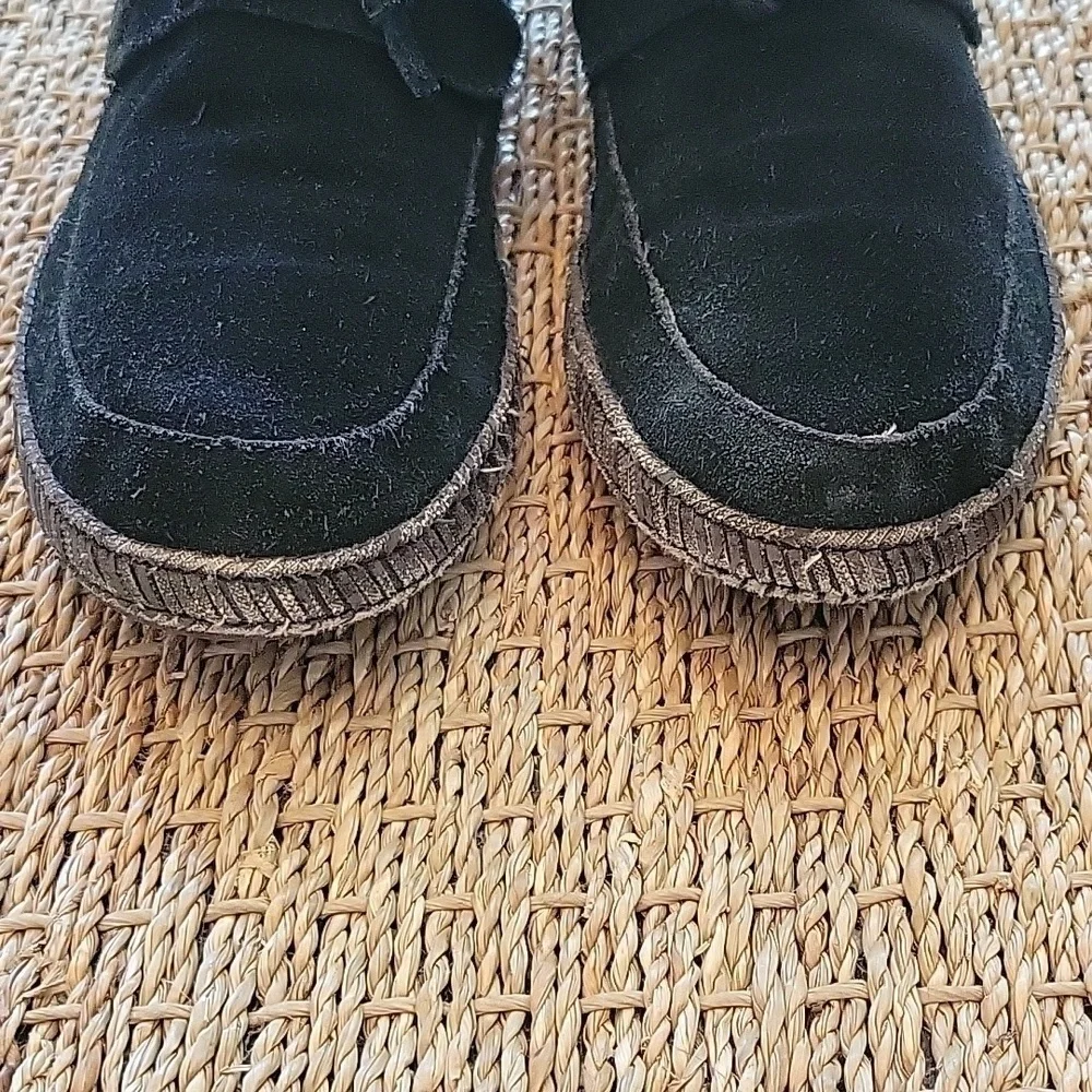 UGG black suede moccasin type boots in size 7 style 1019129